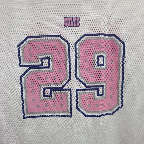 Joseph Addai Indianapolis Colts White, Pink, And Blue Women's L Jersey - Picture 2 of 10